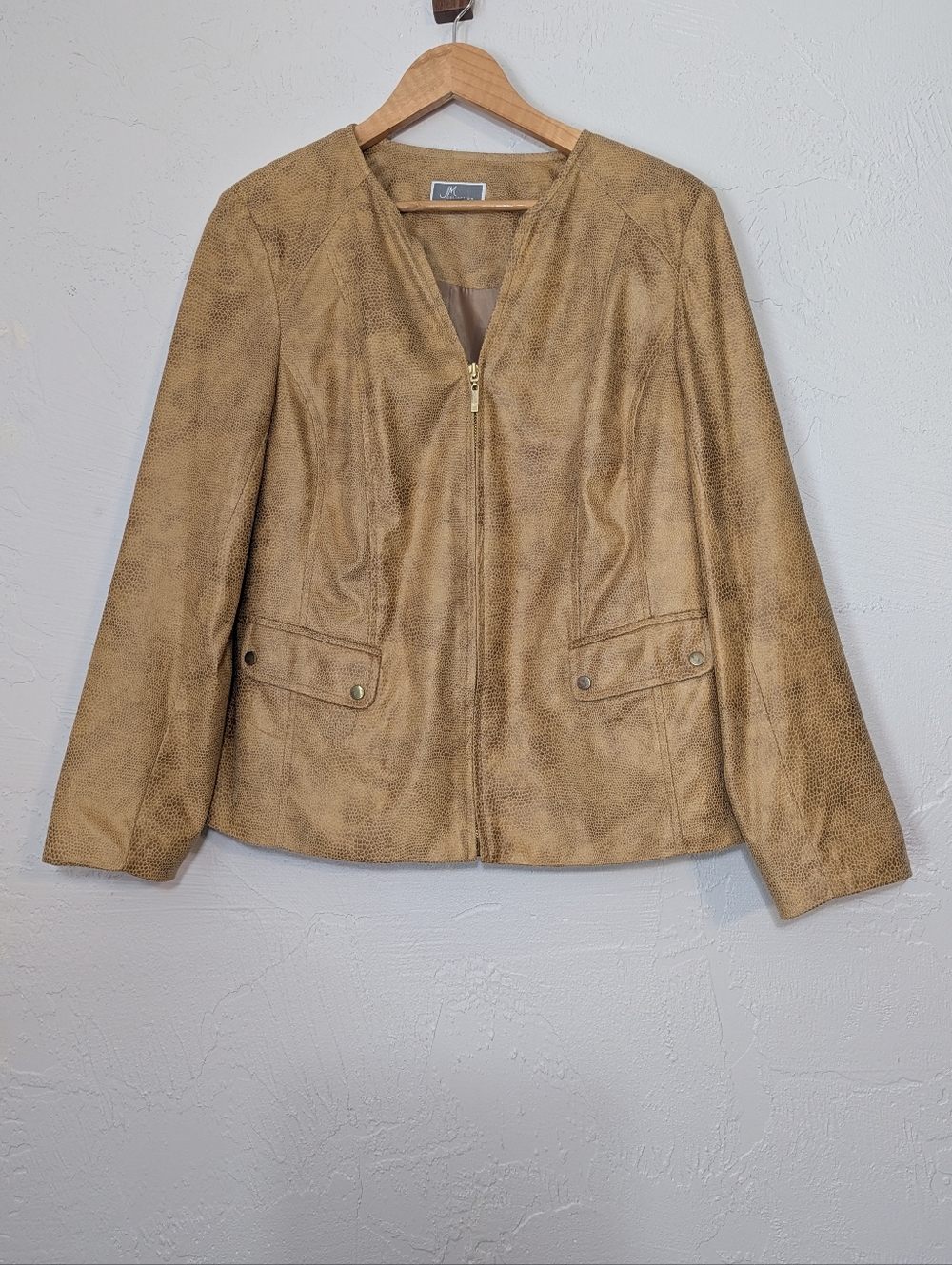 Womens Faux Leather Snakeskin Textured Jacket Mob Wife Indie Sleeze Grunge Punk